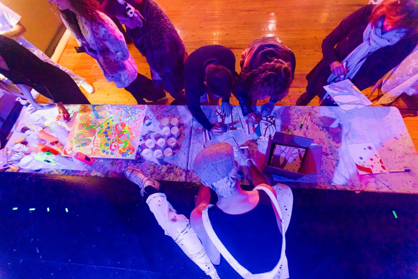 A live painter working during a performance